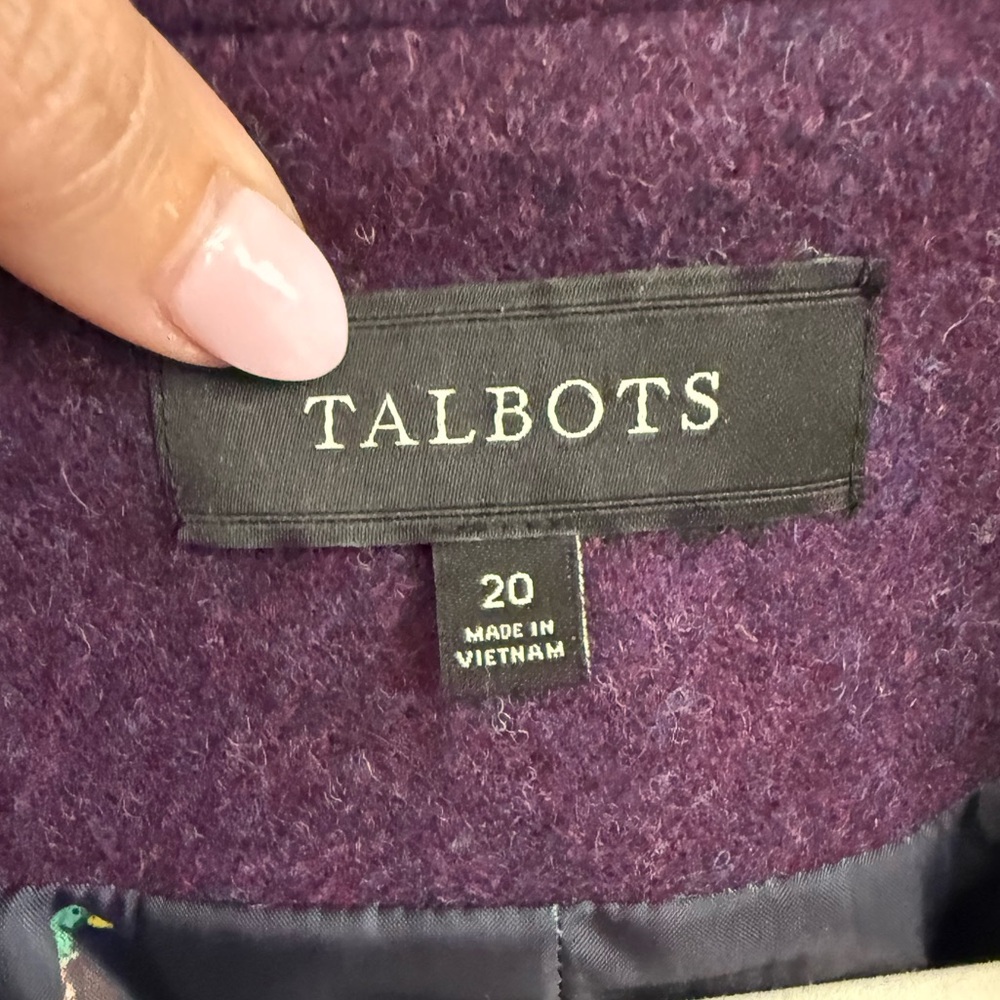 Talbots Wool blend Blazer - Purple with duck lining - Picture 3 of 5